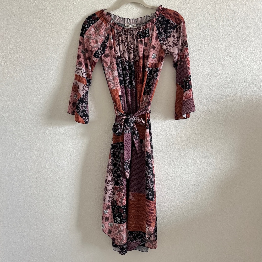Boohoo Floral Patchwork Dress size XS, Made in Italy